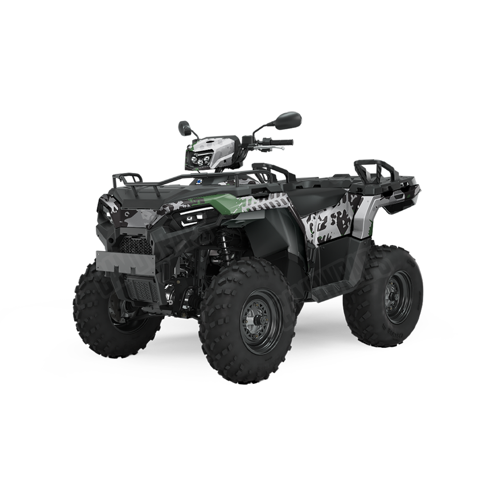 Tire Splatter Green Tiger ATV Wraps