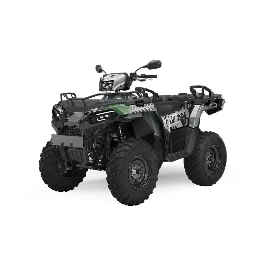 Tire Splatter Green Tiger ATV Wraps