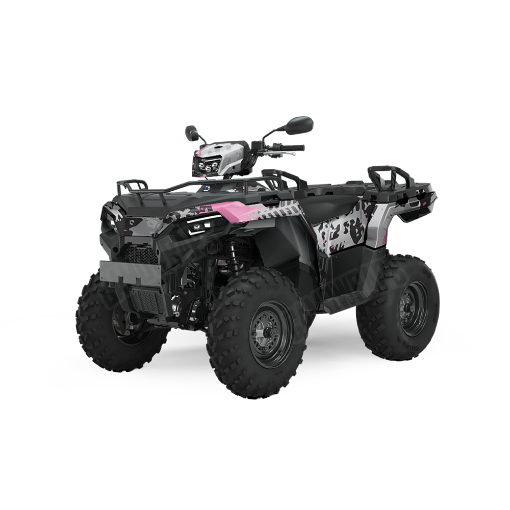 Tire Splatter Pink Tiger ATV Wraps