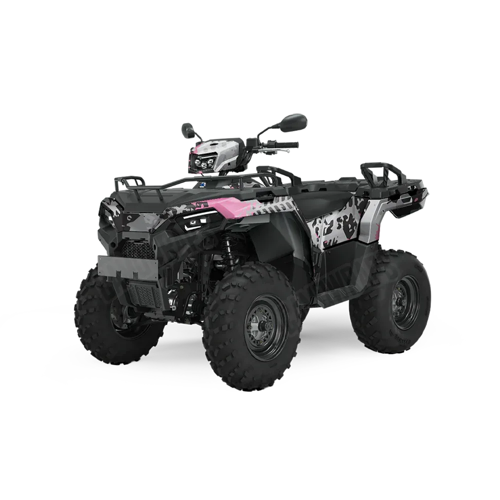 Tire Splatter Pink Tiger ATV Wraps