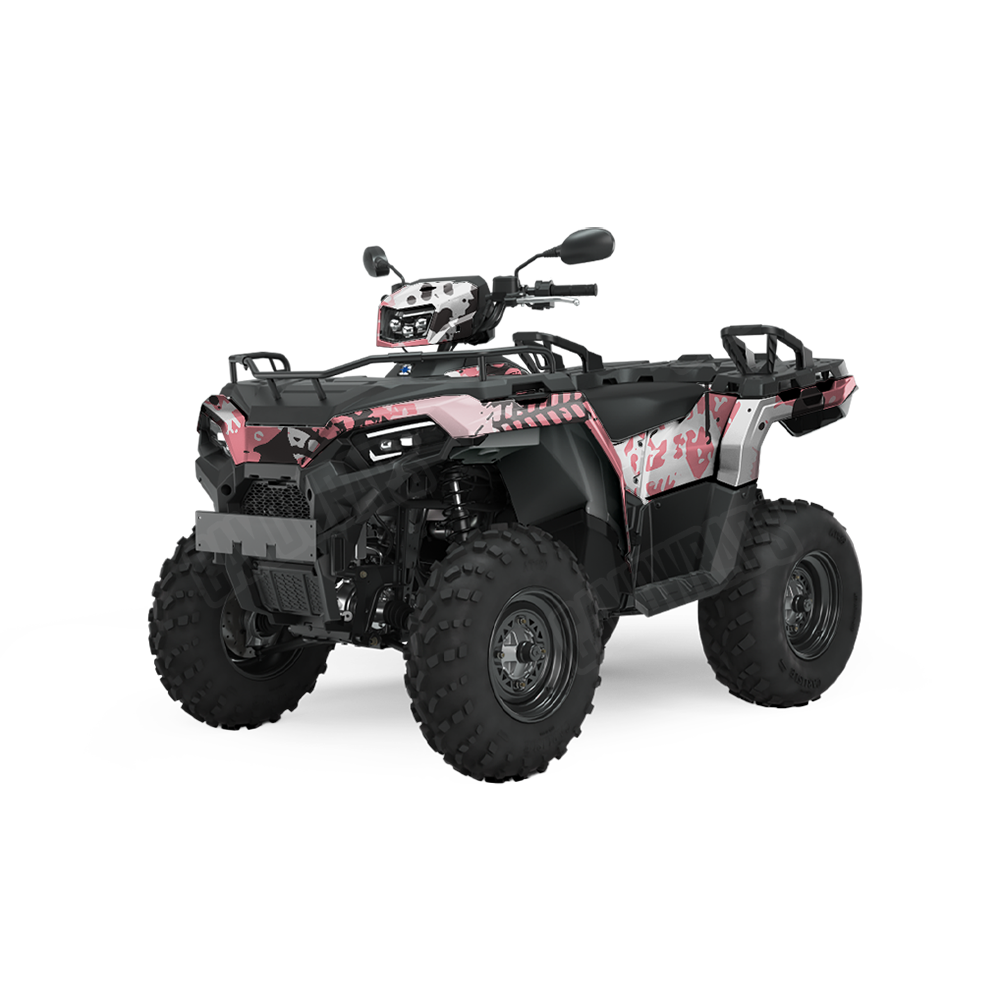 Tire Splatter Pink ATV Wraps