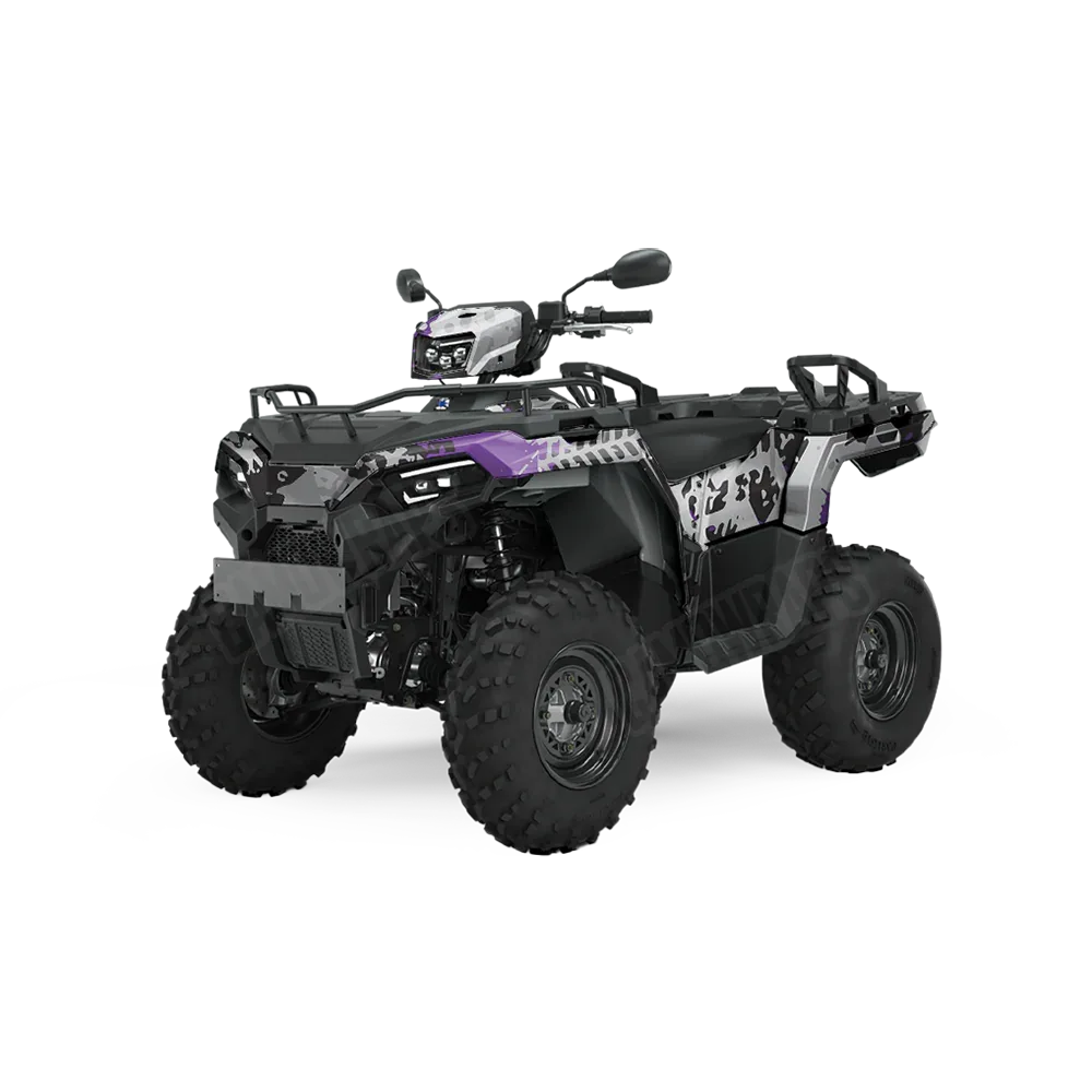 Tire Splatter Purple Tiger ATV Wraps