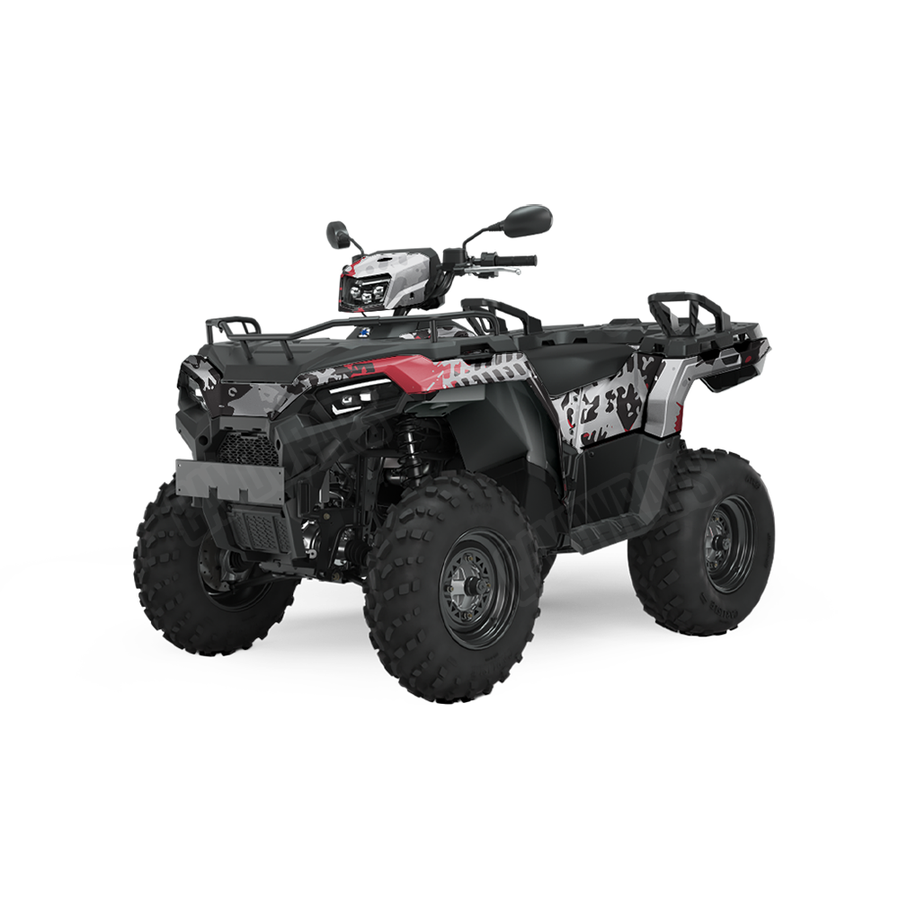 Tire Splatter Red Tiger ATV Wraps