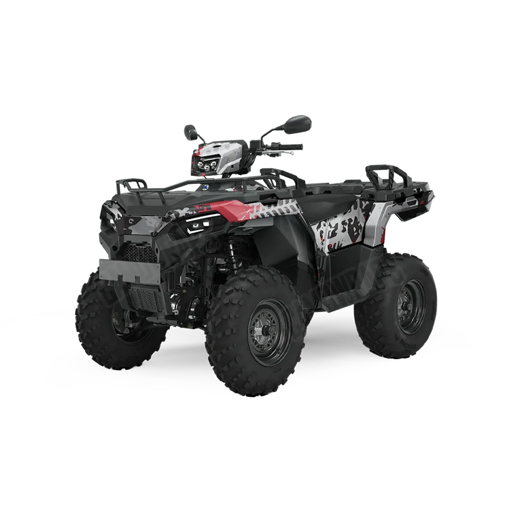 Tire Splatter Red Tiger ATV Wraps