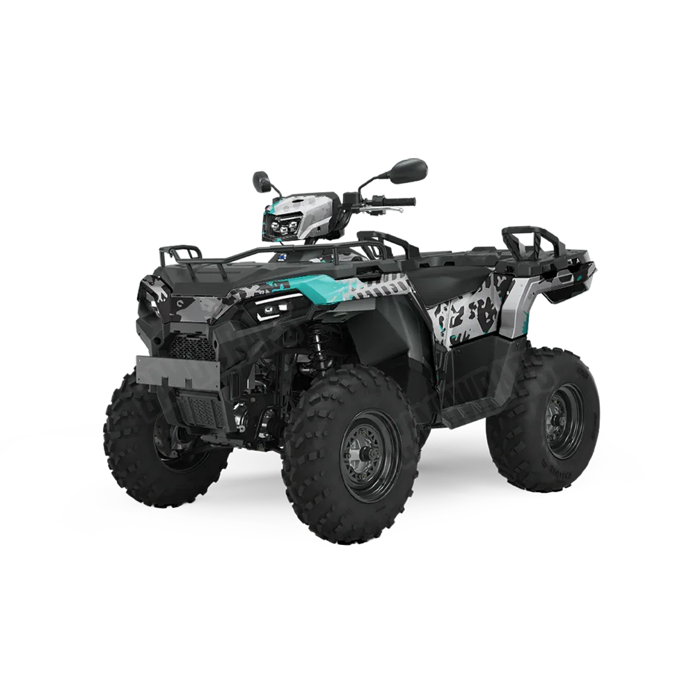 Tire Splatter Tiffany Blue Tiger ATV Wraps