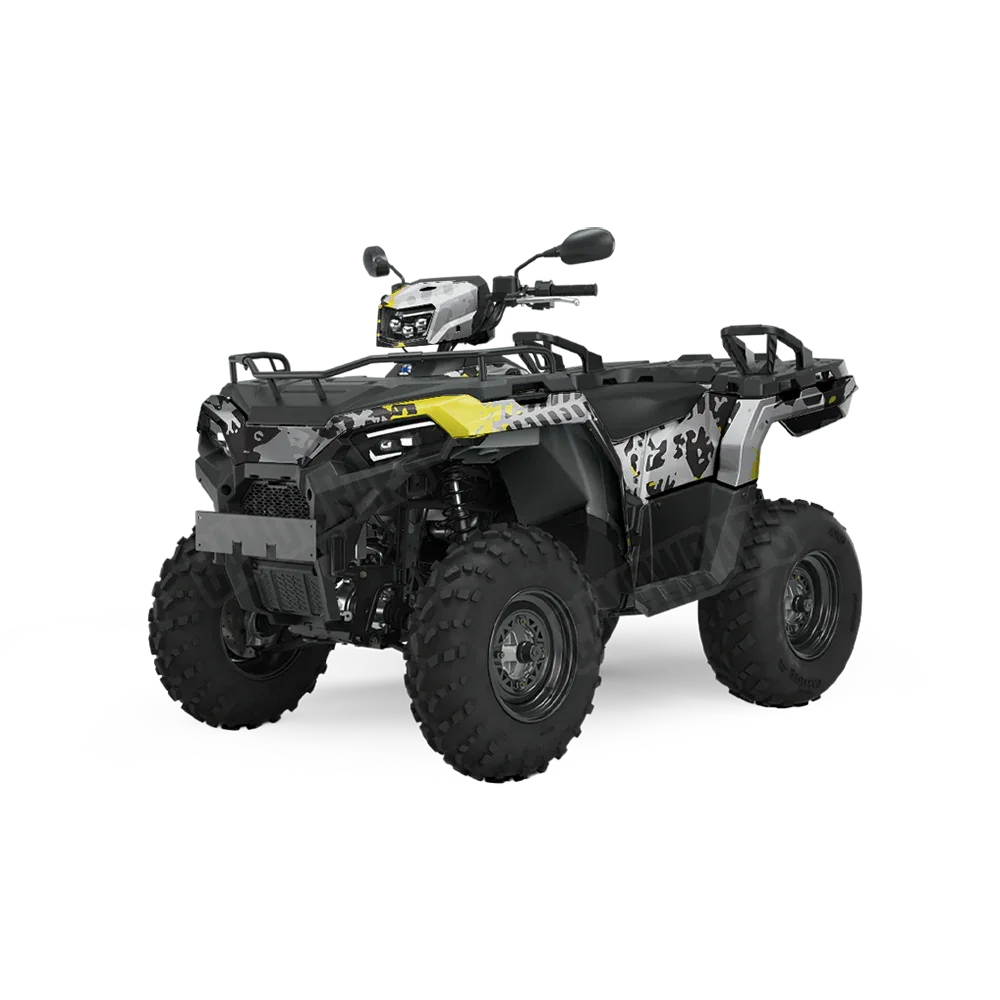 Tire Splatter Yellow Tiger ATV Wraps