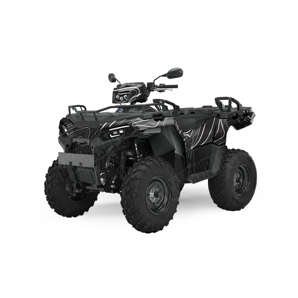 Topographic Black ATV Wraps