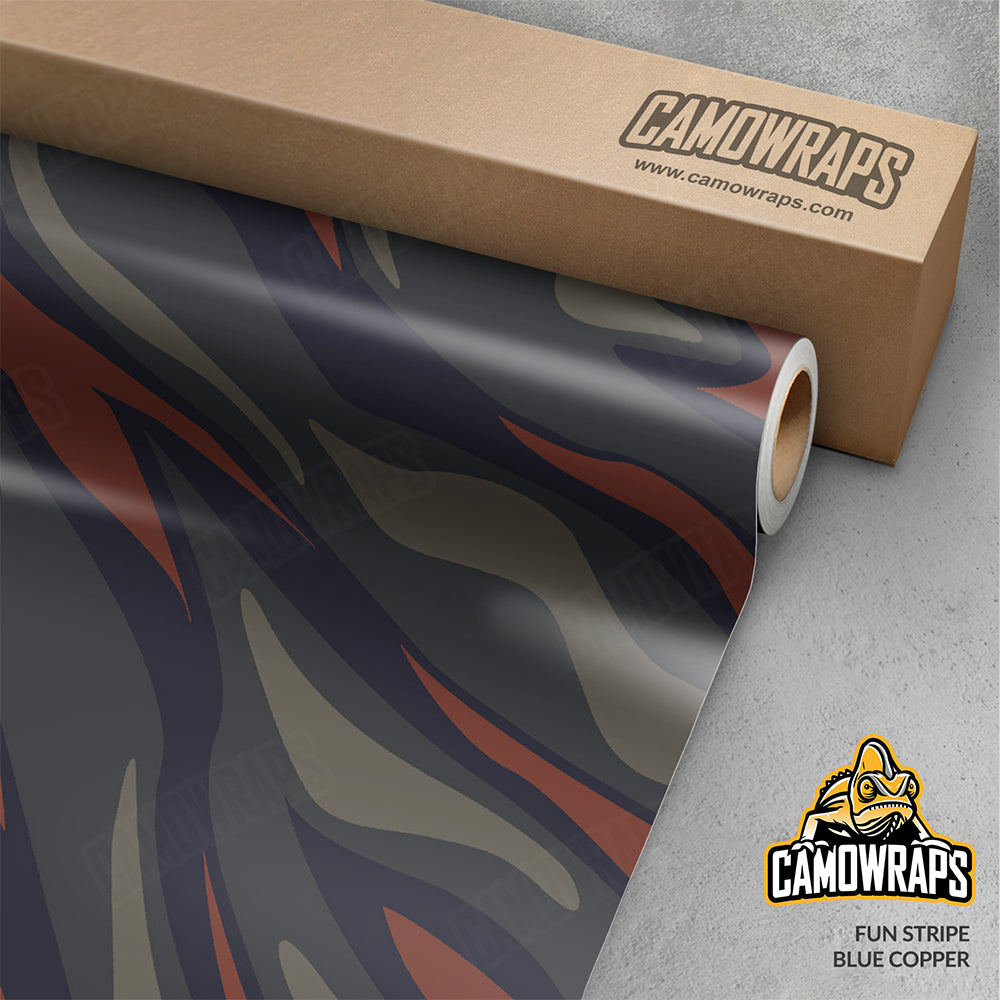 Fun Stripe Blue Copper Gun Skin Vinyl Wrap