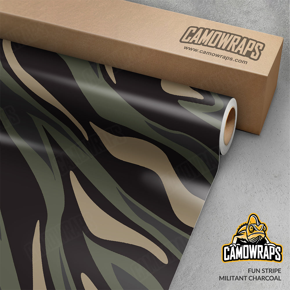 Fun Stripe Militant Charcoal Gun Skin Vinyl Wrap