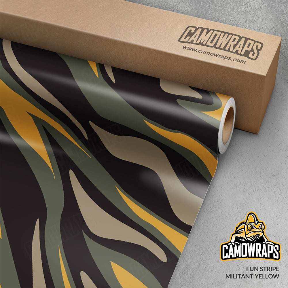 Fun Stripe Militant Yellow Gun Skin Vinyl Wrap