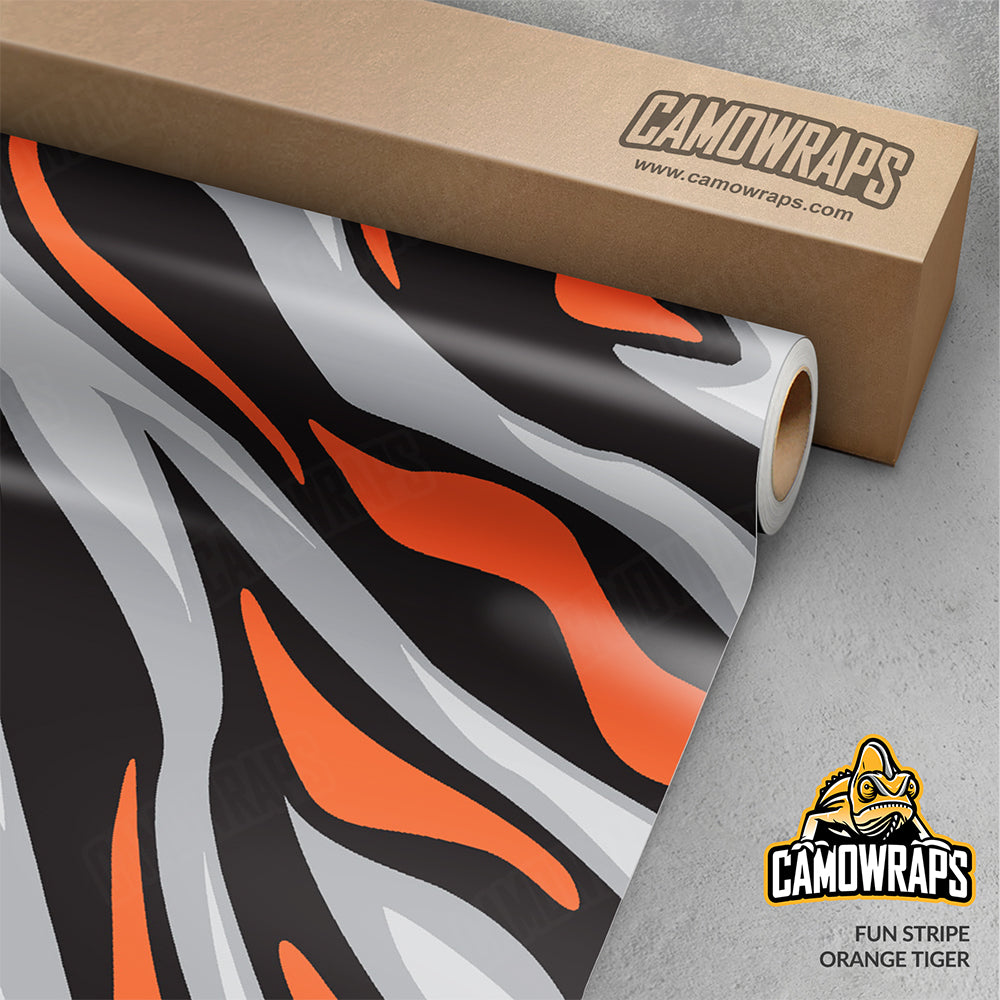 Fun Stripe Orange Tiger Gun Skin Vinyl Wrap