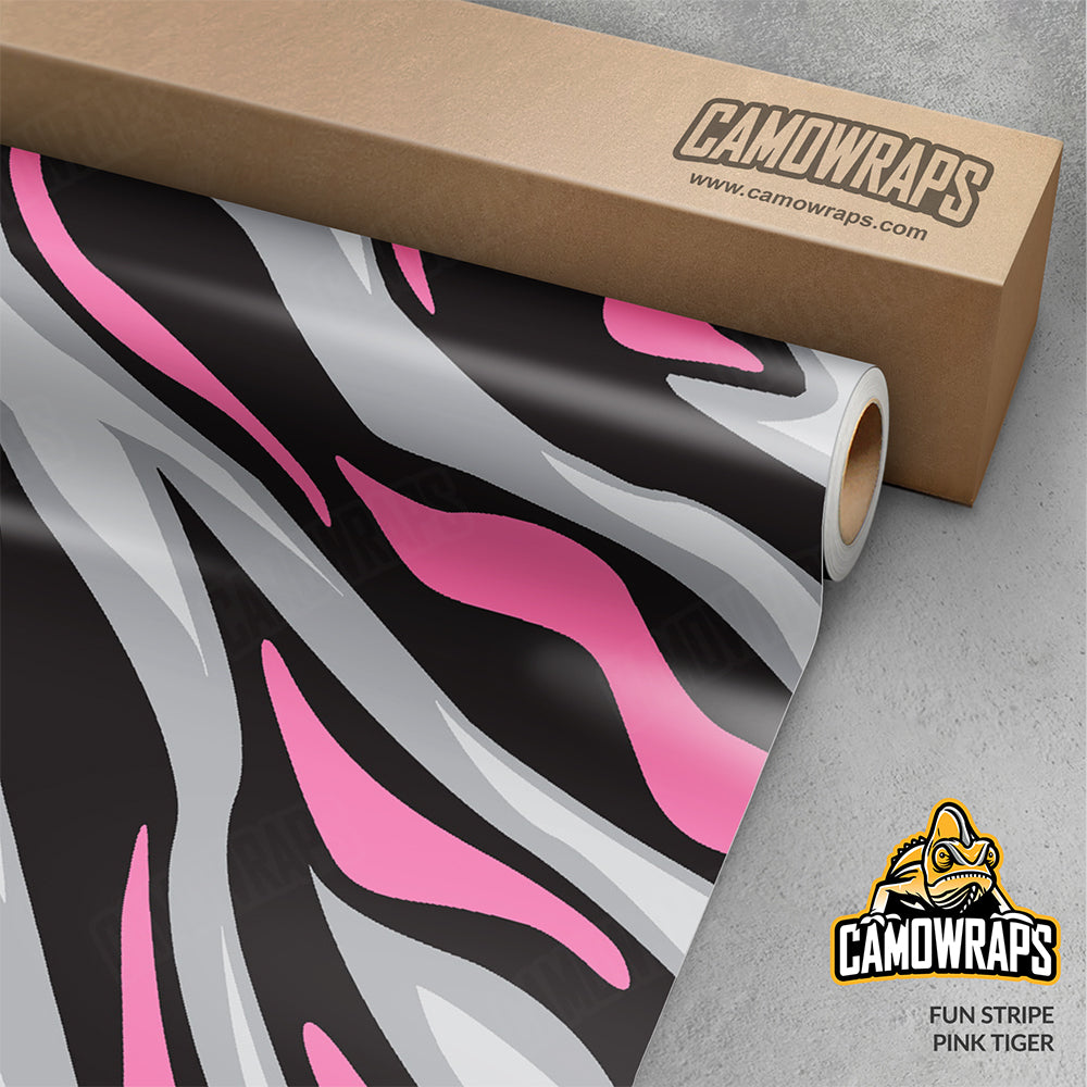 Fun Stripe Pink Tiger Gun Skin Vinyl Wrap