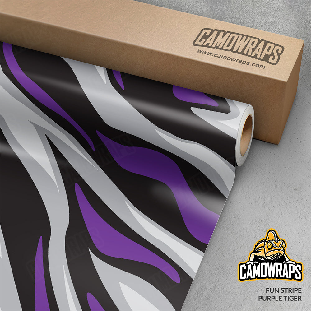 Fun Stripe Purple Tiger Gun Skin Vinyl Wrap