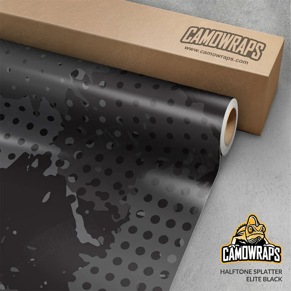 Halftone Splatter Elite Black Gun Skin Vinyl Wrap