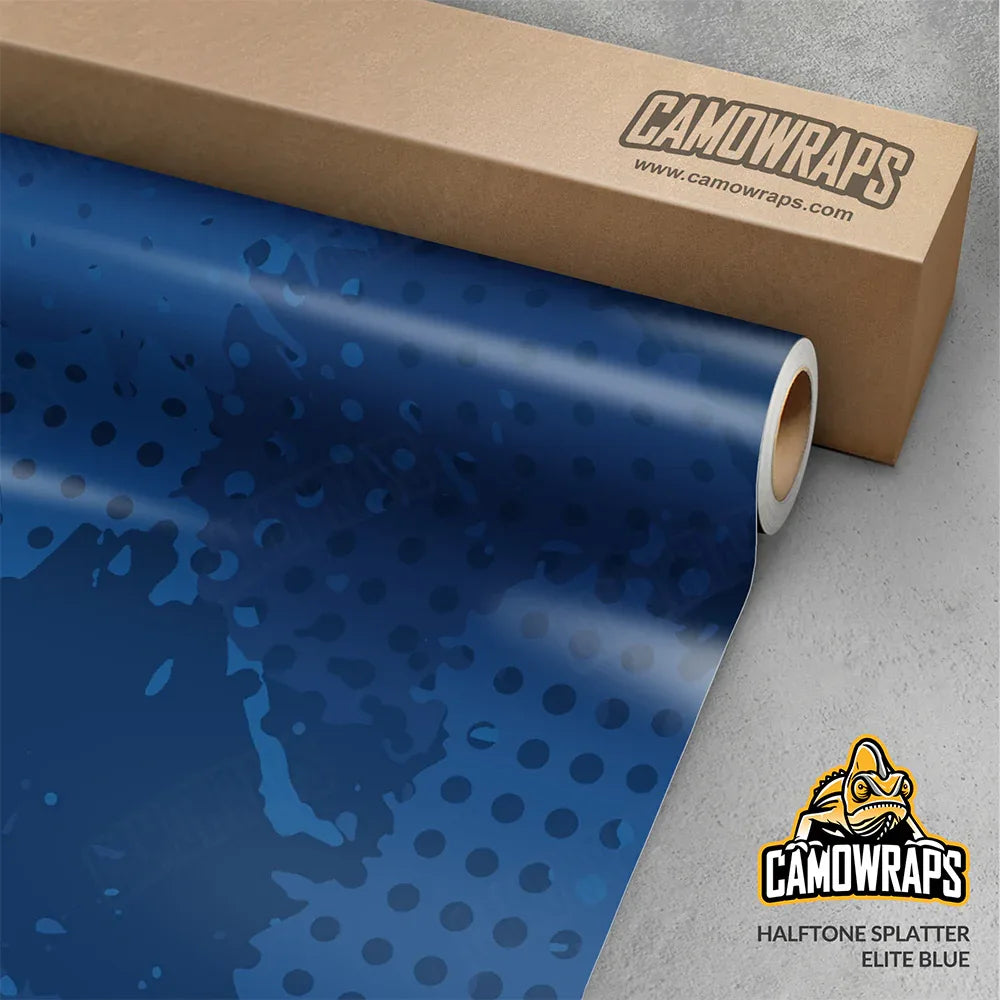 Halftone Splatter Elite Blue Gun Skin Vinyl Wrap