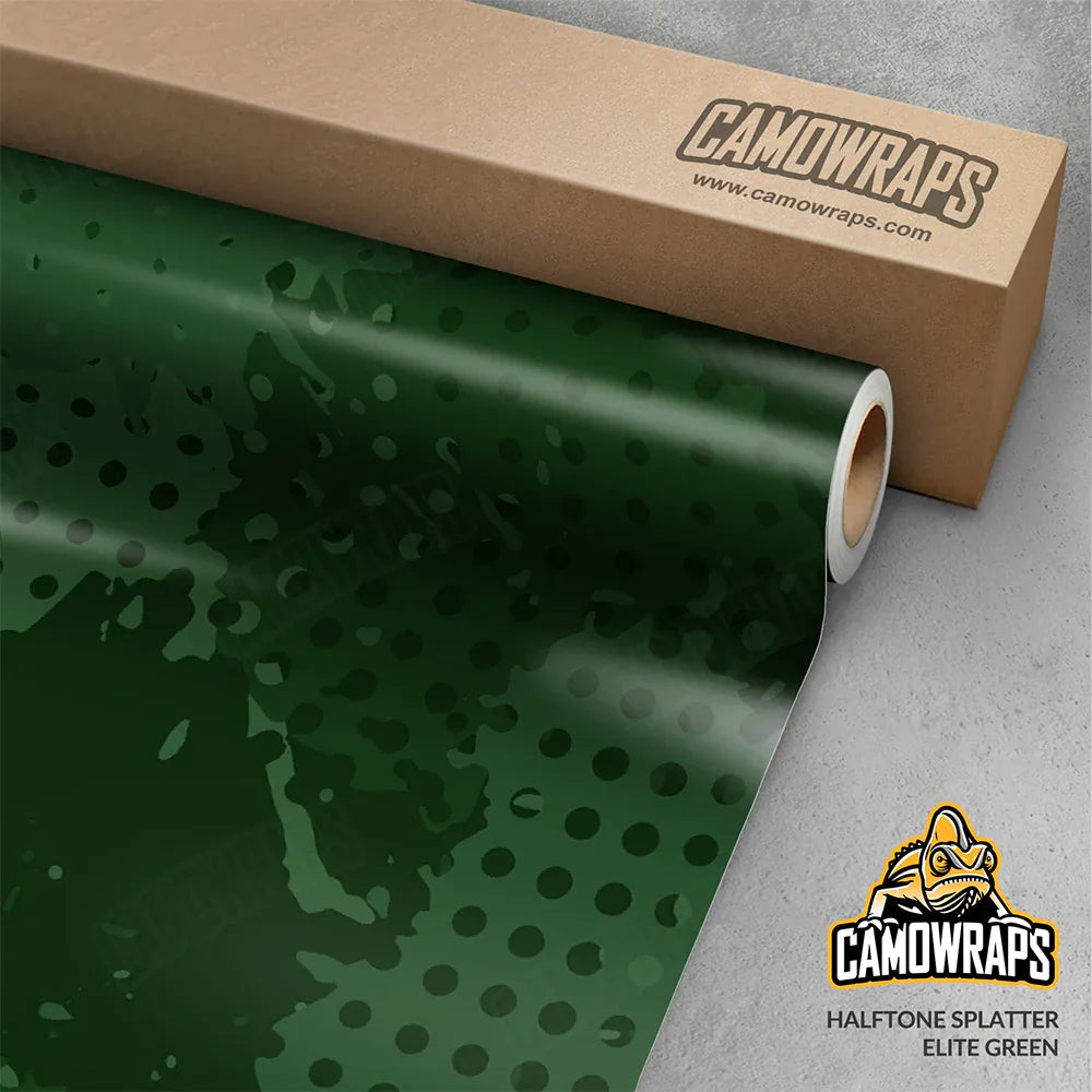 Halftone Splatter Elite Green Gun Skin Vinyl Wrap