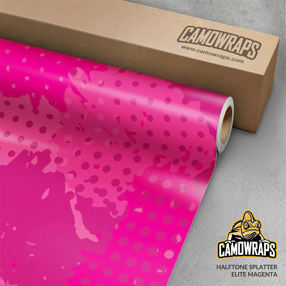 Halftone Splatter Elite Magenta Gun Skin Vinyl Wrap