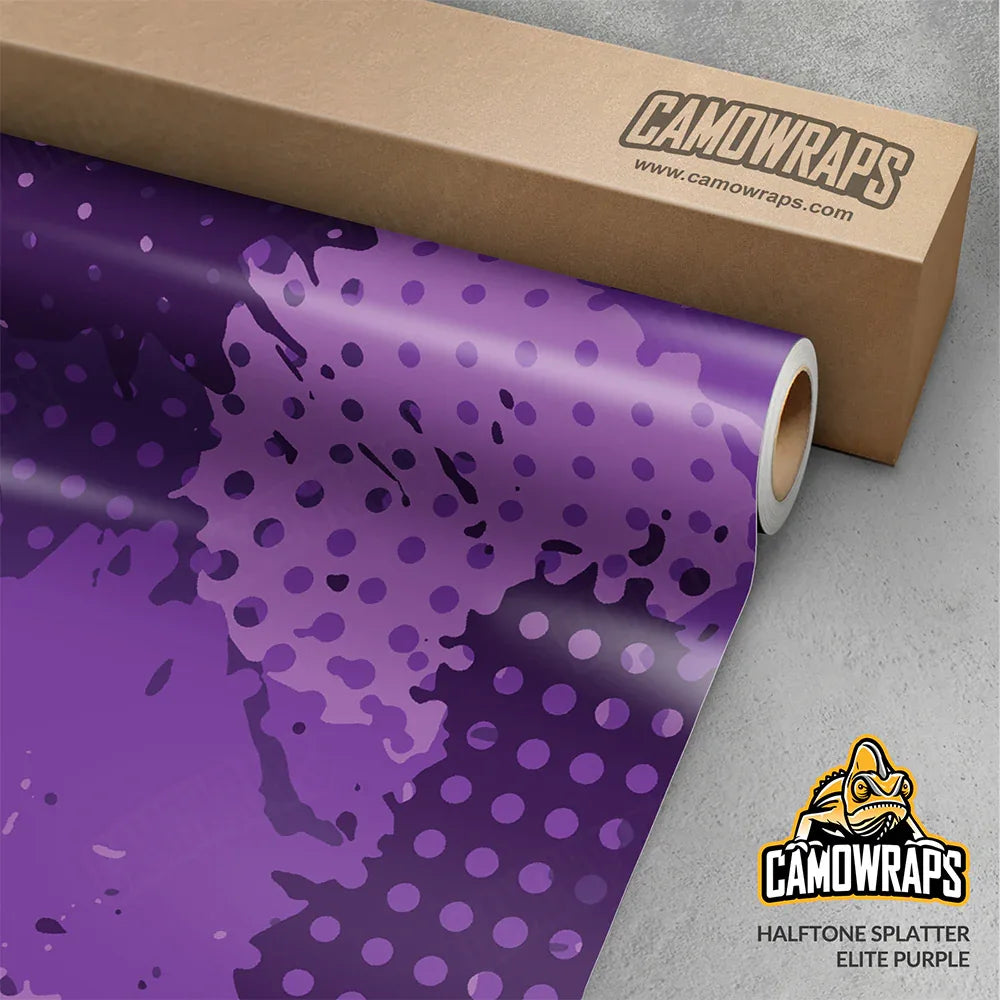 Halftone Splatter Elite Purple Gun Skin Vinyl Wrap