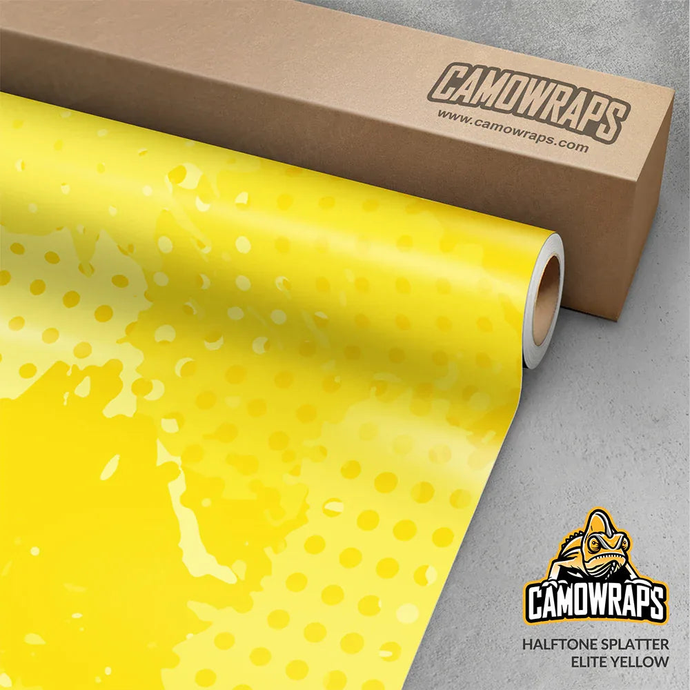 Halftone Splatter Elite Yellow Gun Skin Vinyl Wrap