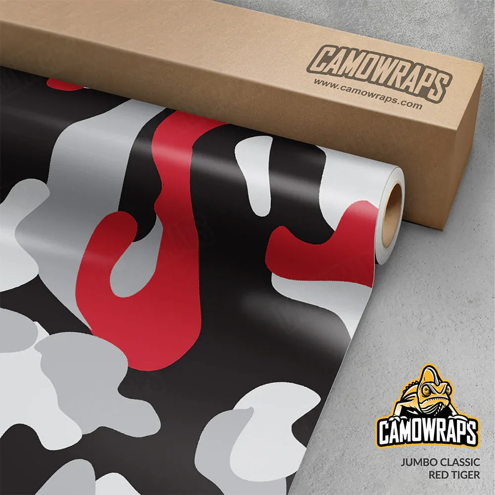 Jumbo Classic Red Tiger Vinyl Wrap | Blowout Stock | 3M Media | Gloss Finish | 5ft x 1ft | 912311