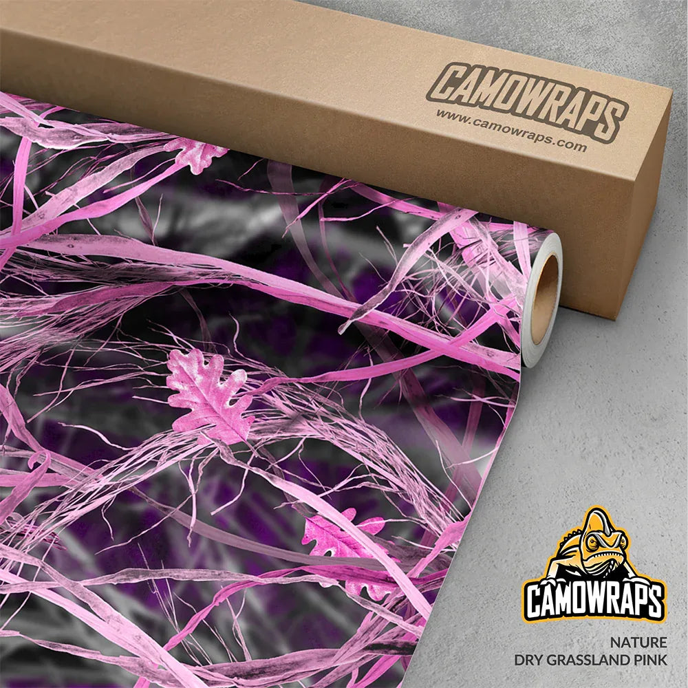 Nature Dry Grassland Pink Gun Skin Vinyl Wrap