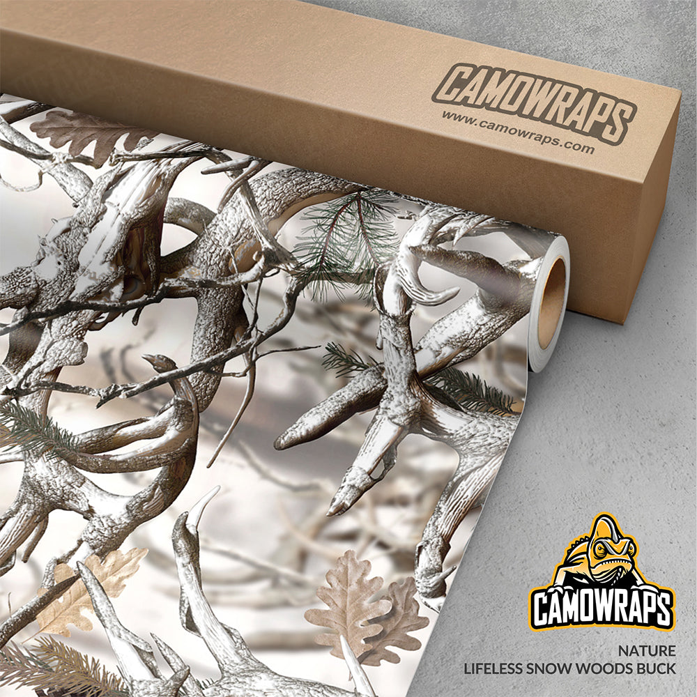 Nature Lifeless Snow Woods Buck Skull Gun Skin Vinyl Wrap