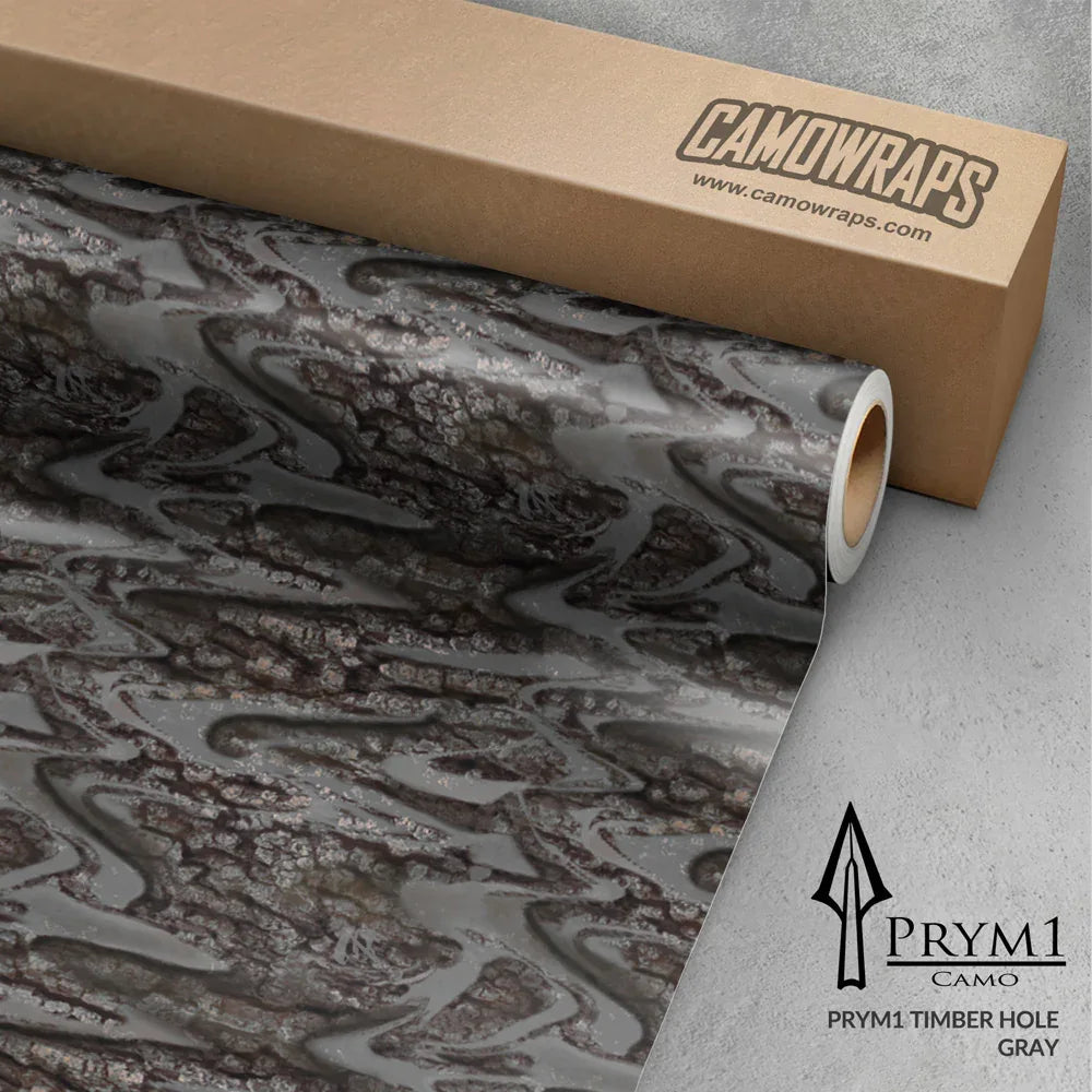 Prym1 Timber Hole Gray Gun Skin Vinyl Wrap
