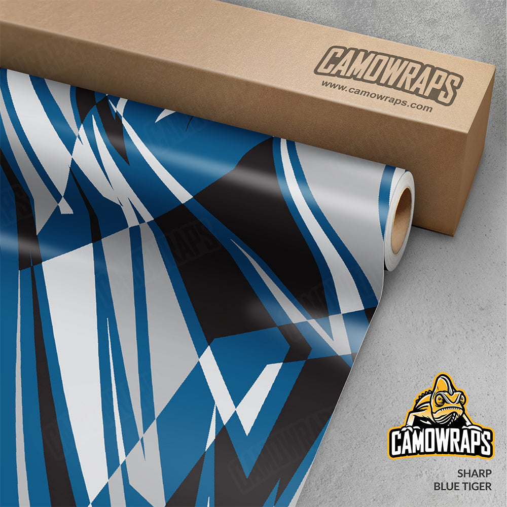 Sharp Blue Tiger Gun Skin Vinyl Wrap