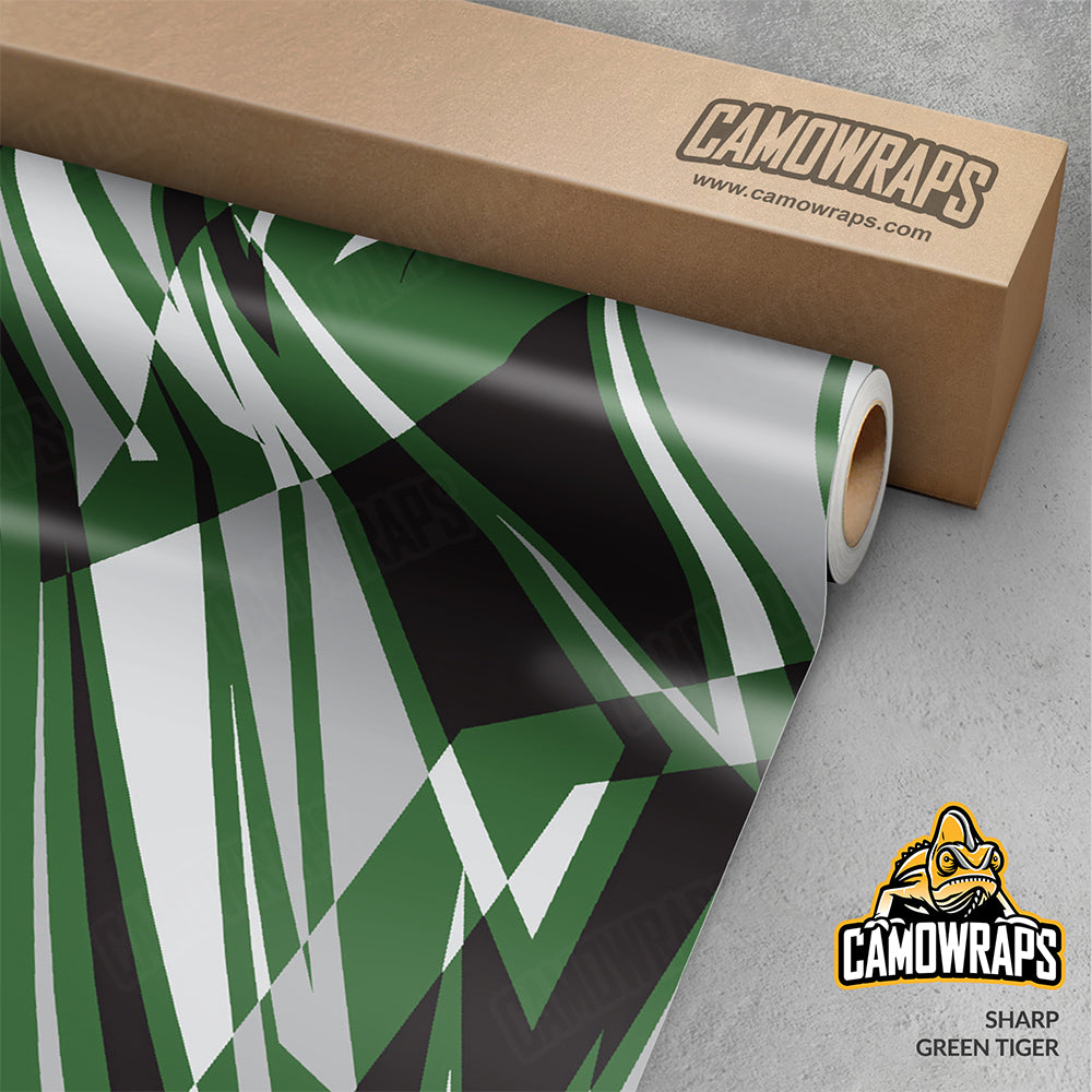 Sharp Green Tiger Gun Skin Vinyl Wrap