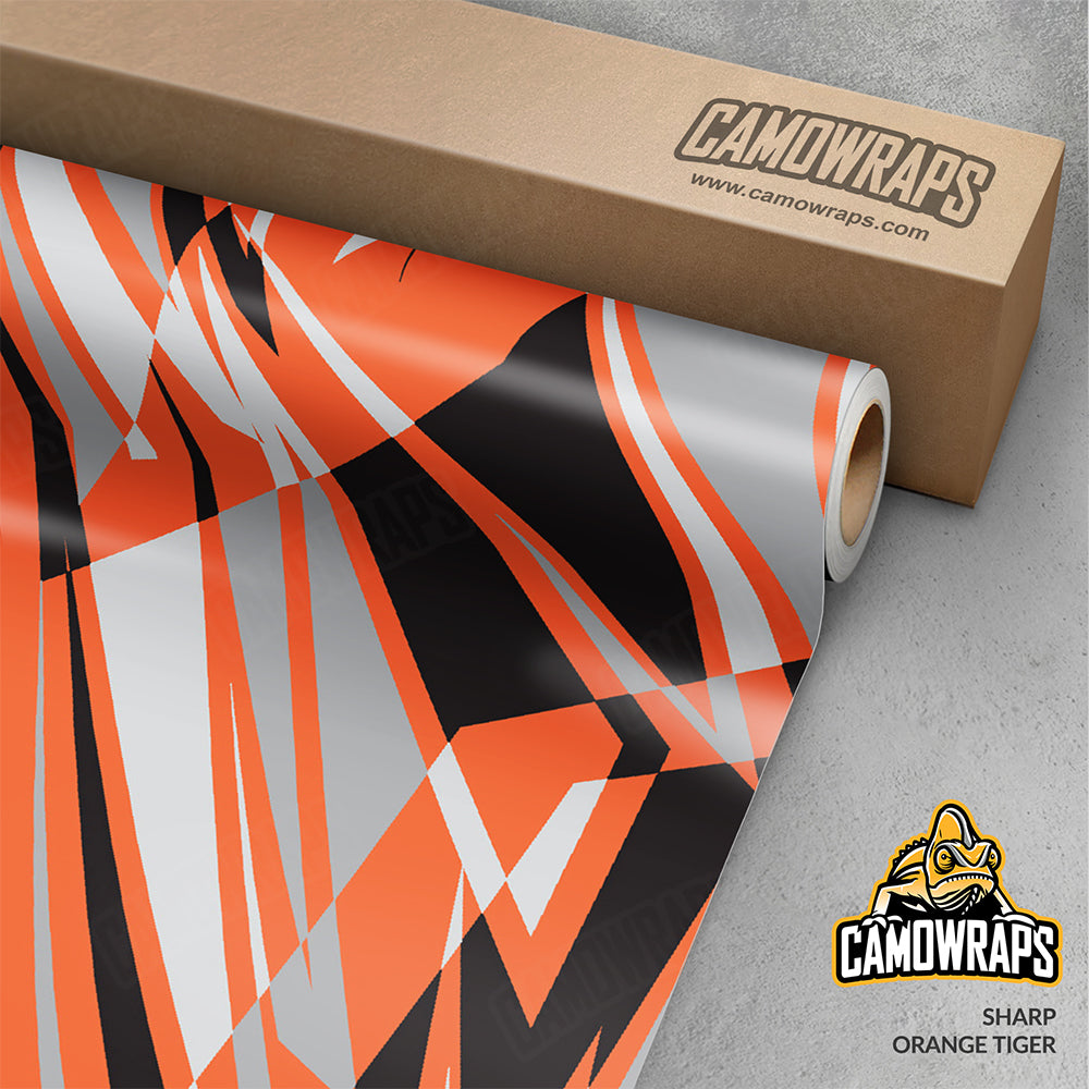 Sharp Orange Tiger Gun Skin Vinyl Wrap