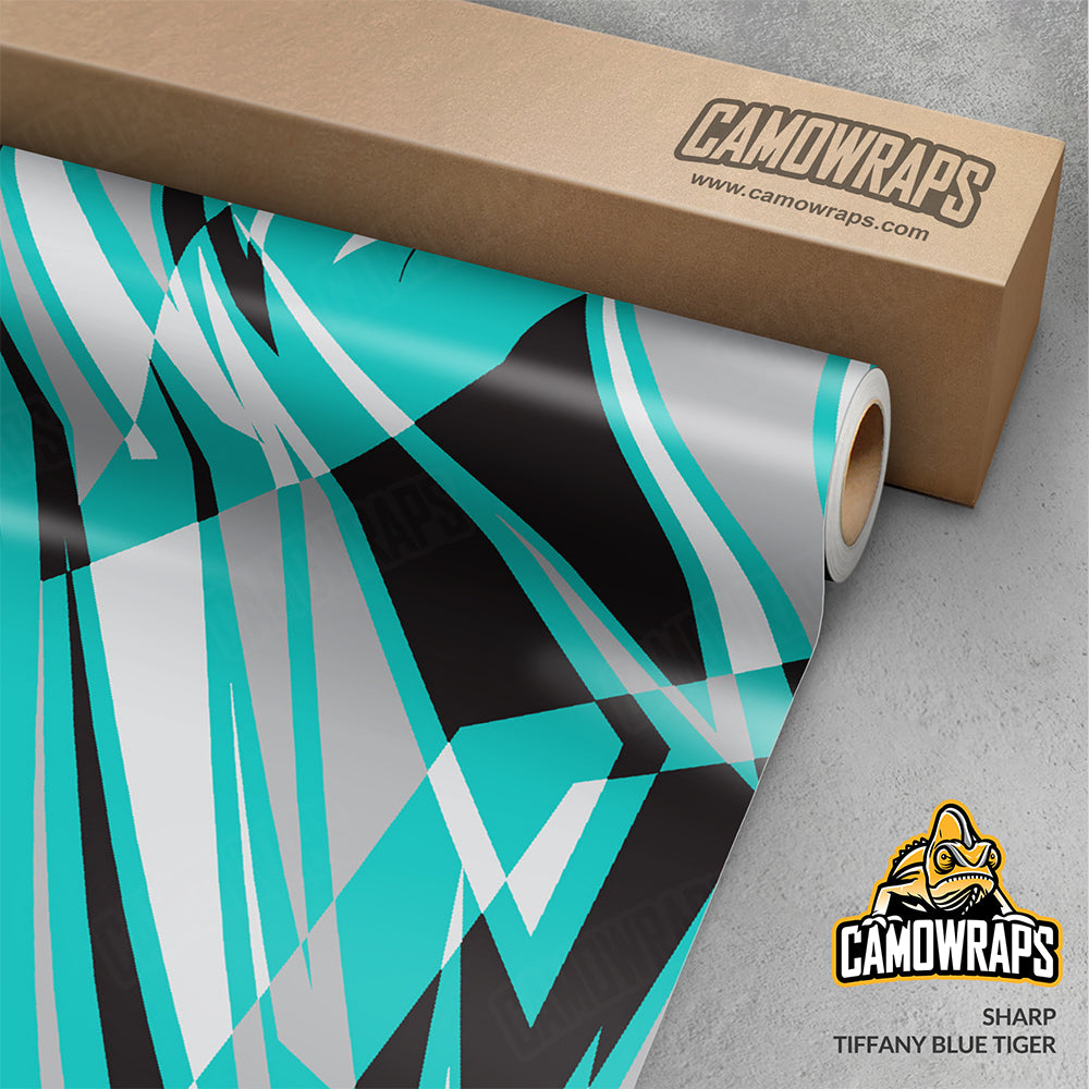 Sharp Tiffany Blue Tiger Gun Skin Vinyl Wrap