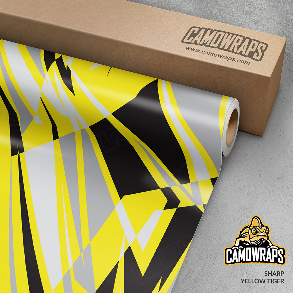Sharp Yellow Tiger Gun Skin Vinyl Wrap