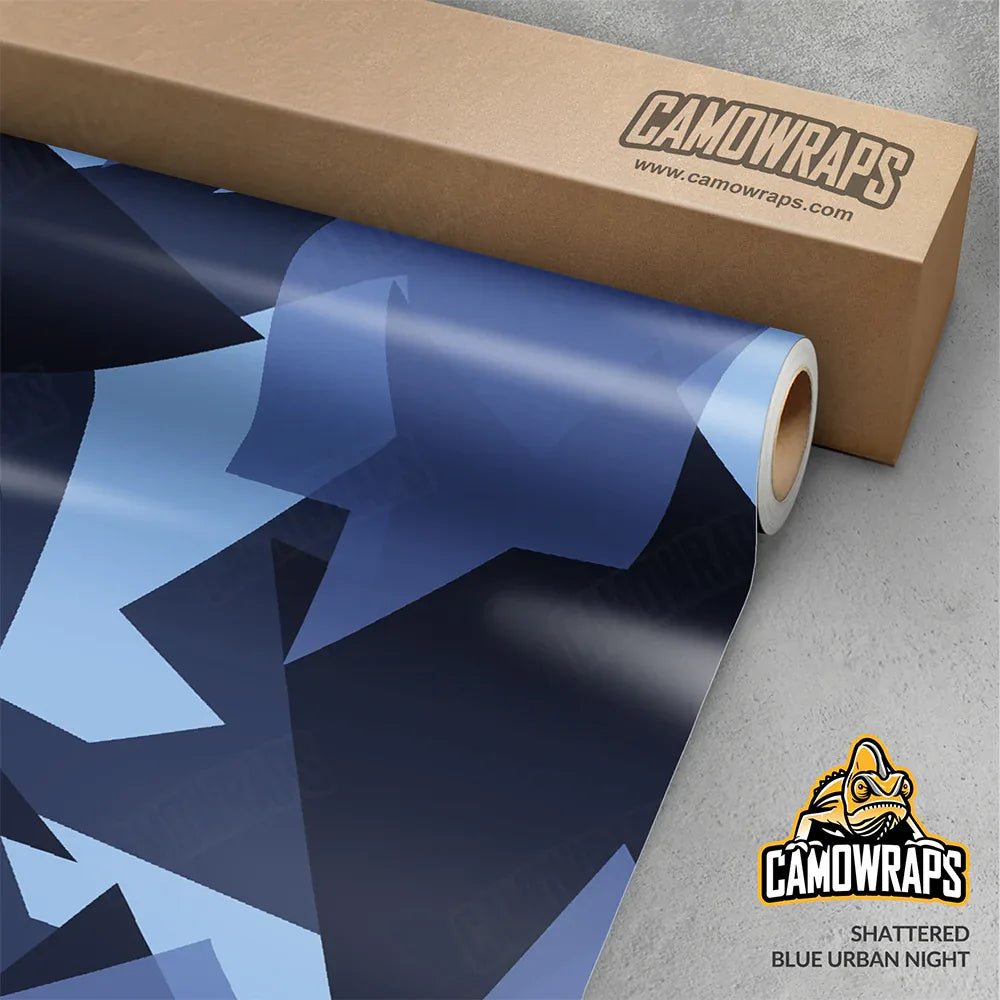 Shattered Blue Urban Night Gun Skin Vinyl Wrap