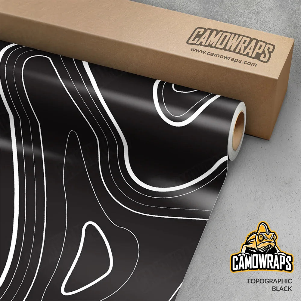 Topographic Black Gun Skin Vinyl Wrap