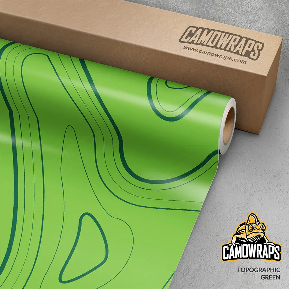 Topographic Green Gun Skin Vinyl Wrap