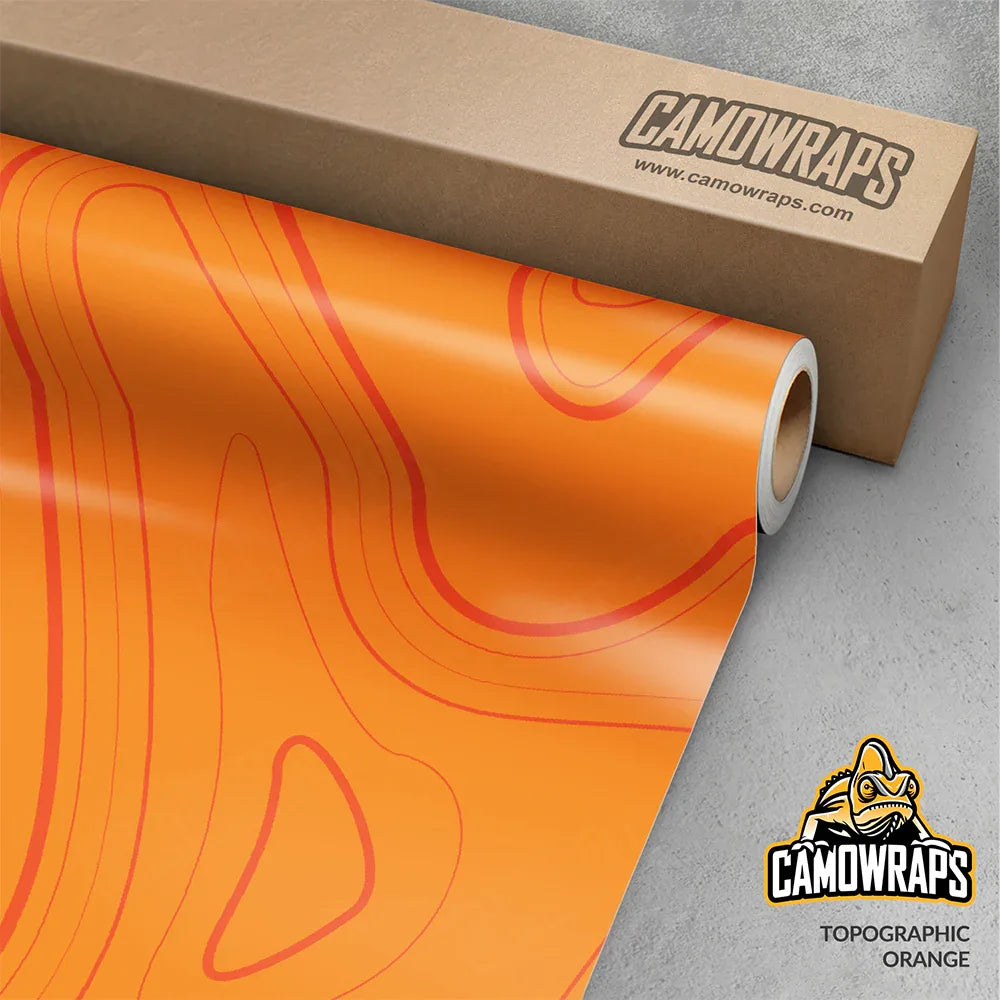 Topographic Orange Gun Skin Vinyl Wrap
