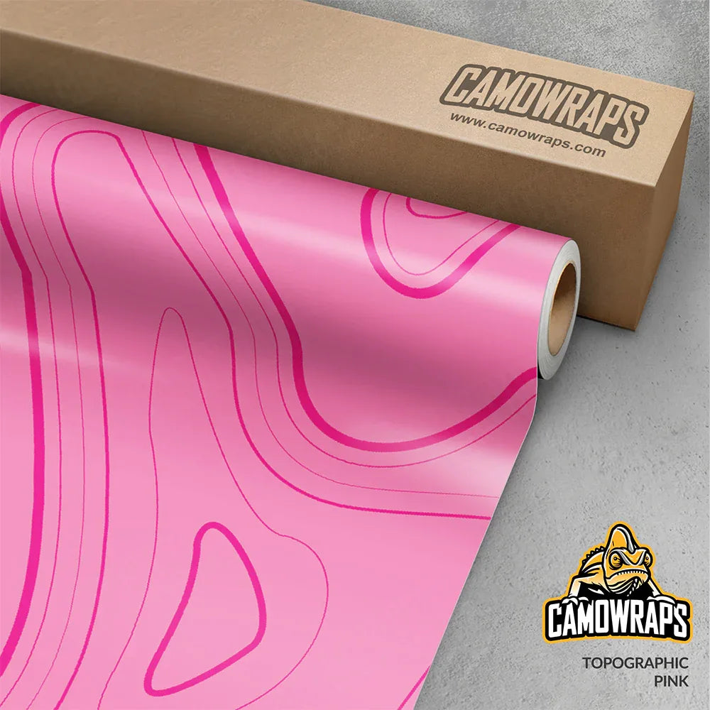 Topographic Pink Gun Skin Vinyl Wrap