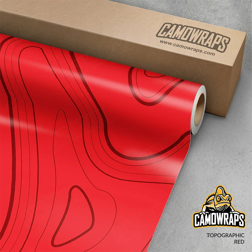 Topographic Red Gun Skin Vinyl Wrap