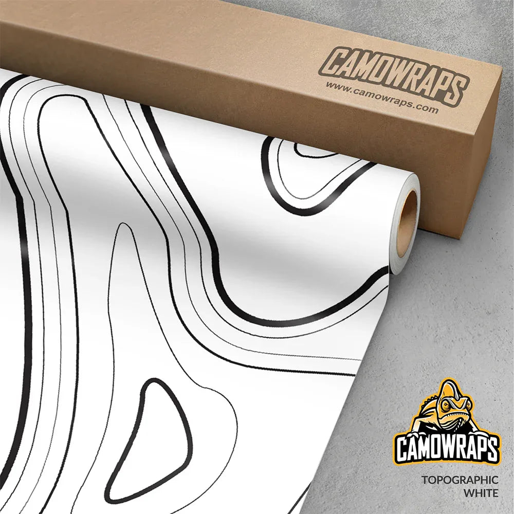 Topographic White Gun Skin Vinyl Wrap