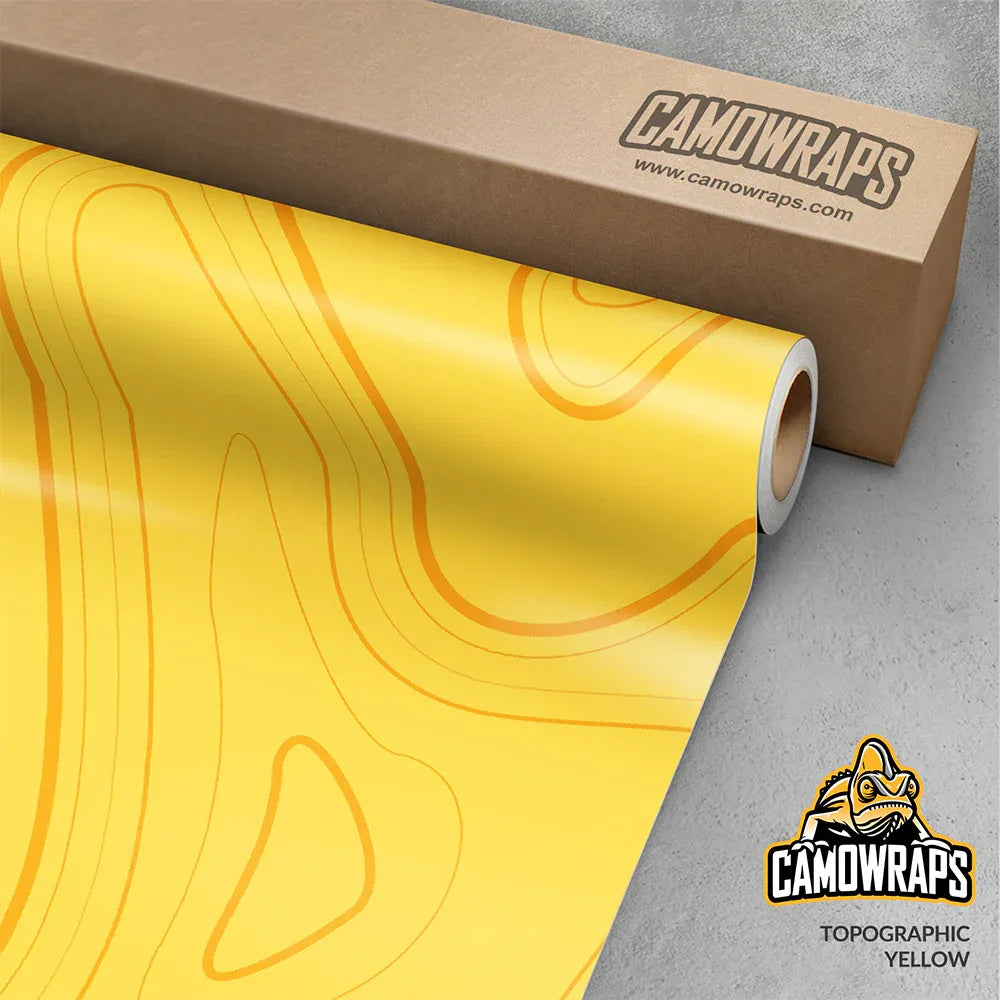 Topographic Yellow Gun Skin Vinyl Wrap