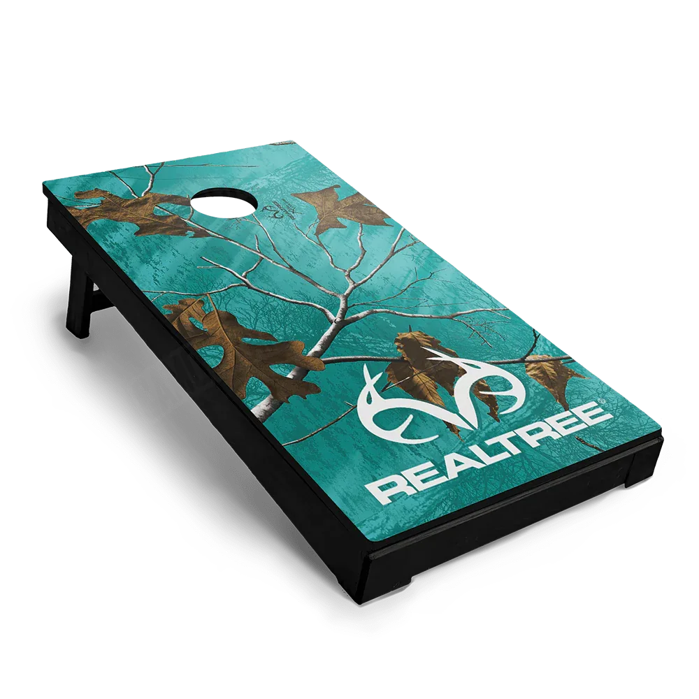 Realtree XTRA Colors Tiffany Blue Cornhole Board Wraps