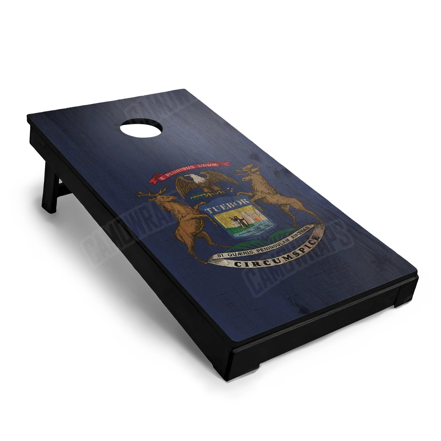 US States Michigan Distressed Flag Cornhole Board Wraps