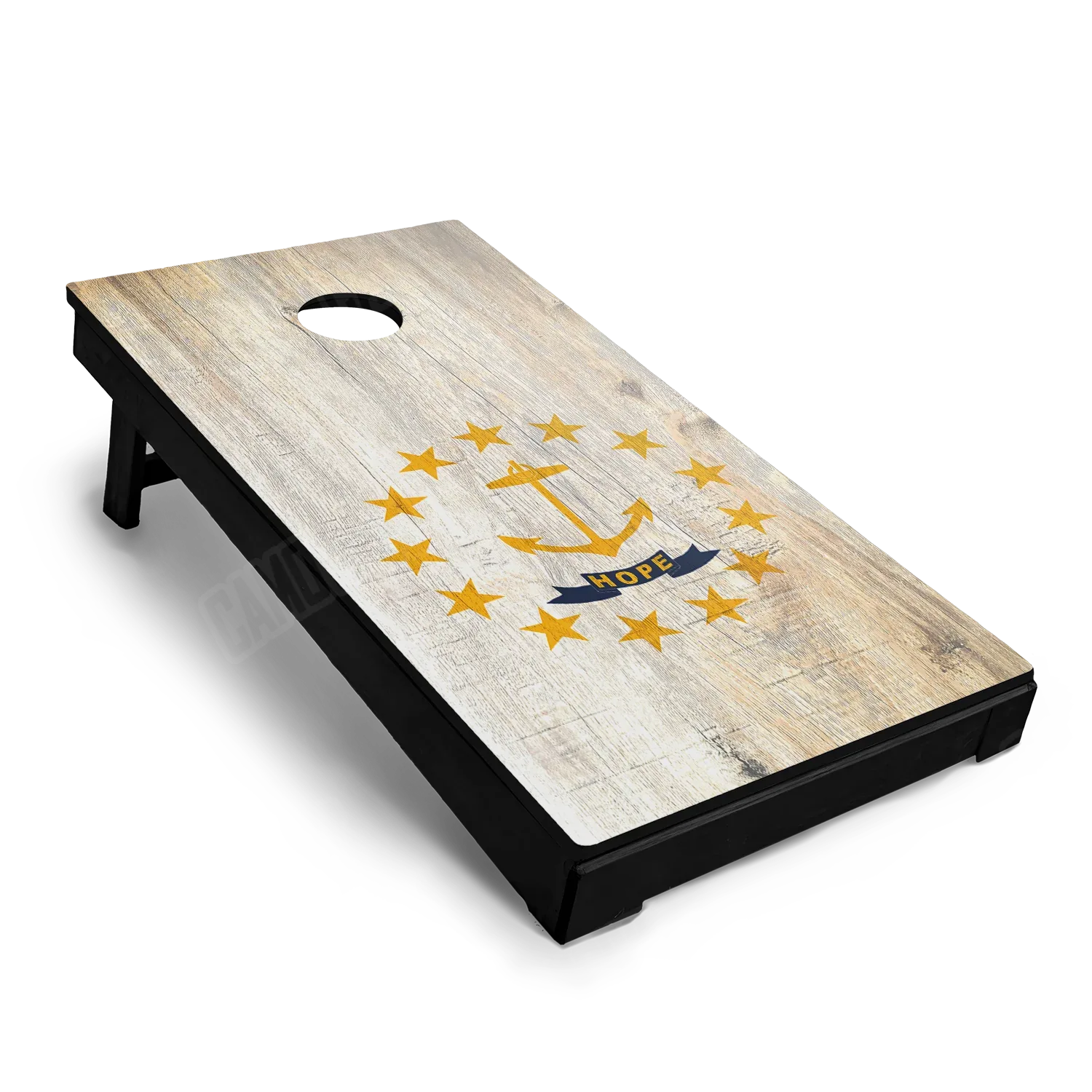 US States Rhode Island Distressed Flag Cornhole Board Wraps