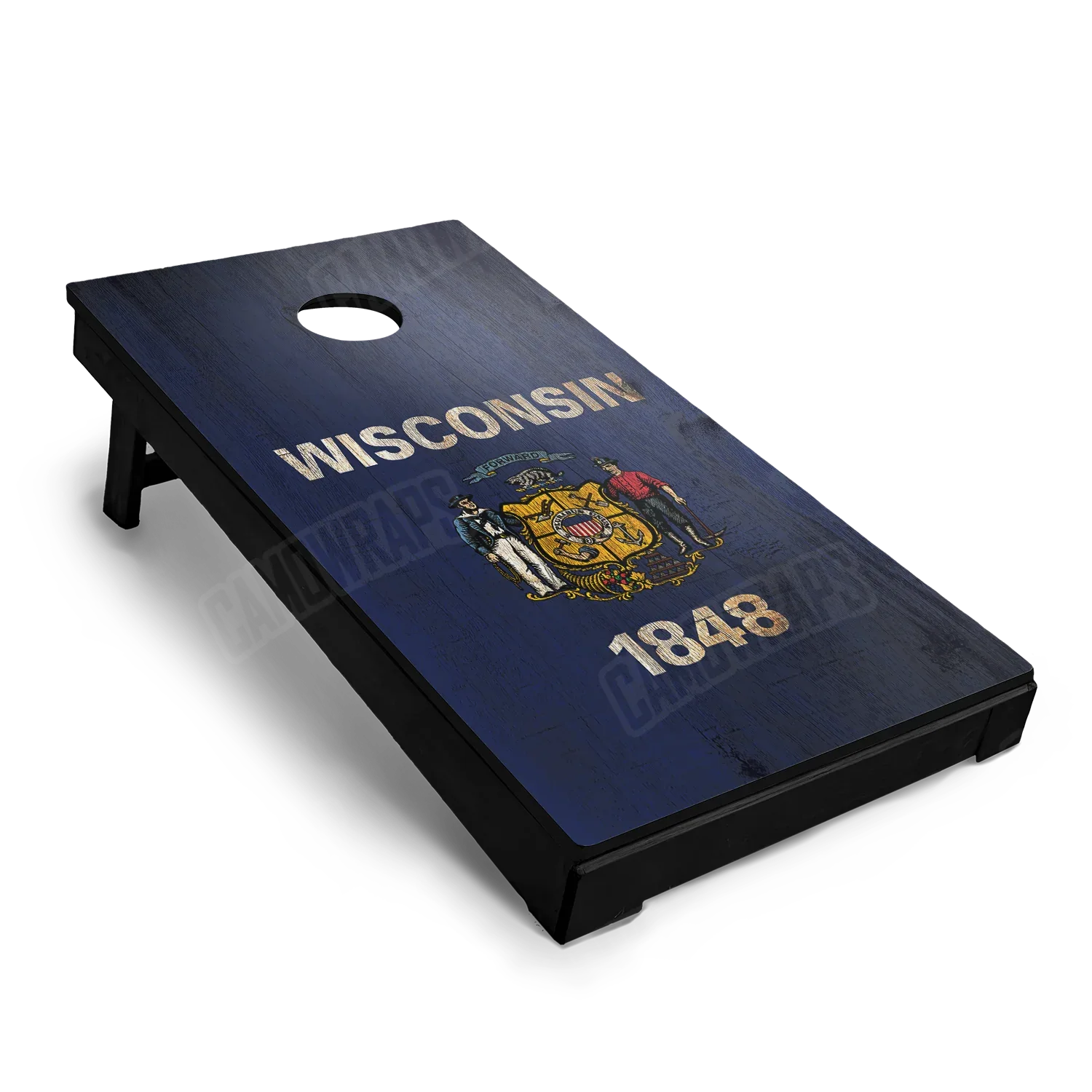 US States Wisconsin Distressed Flag Cornhole Board Wraps