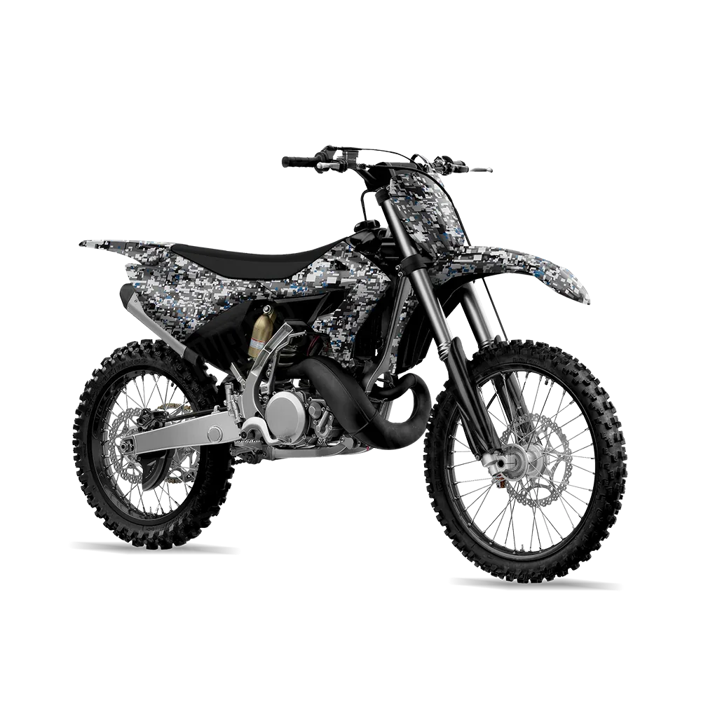 Digital Urban Blue Dirt Bike Wraps