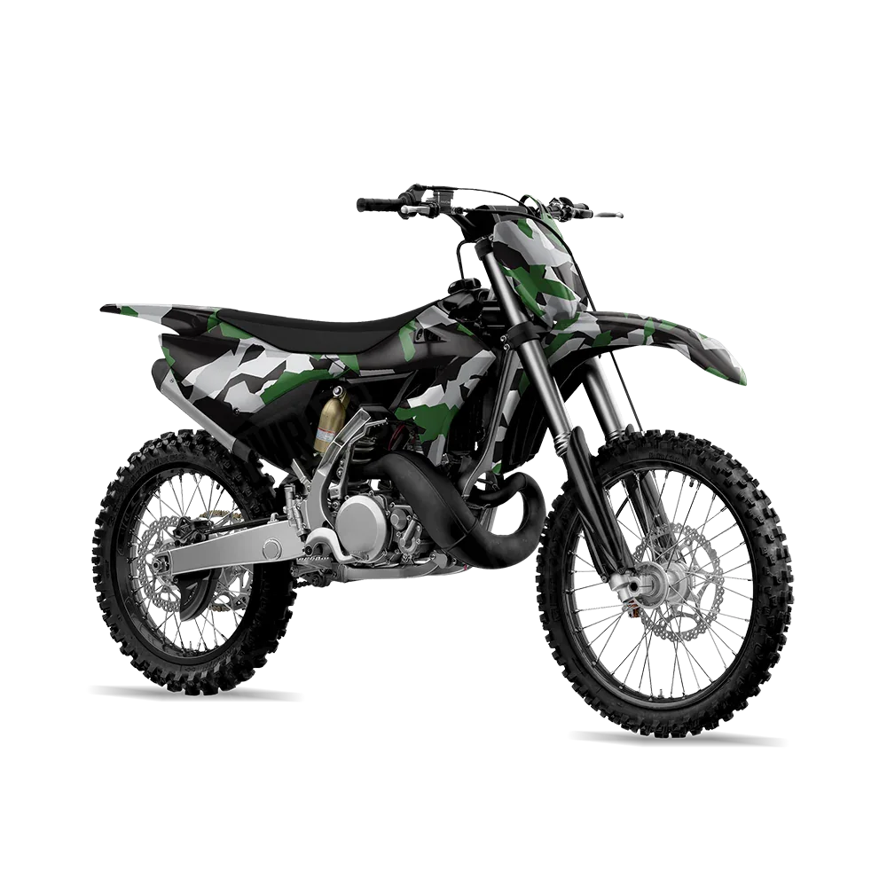Erratic Green Tiger Dirt Bike Wraps