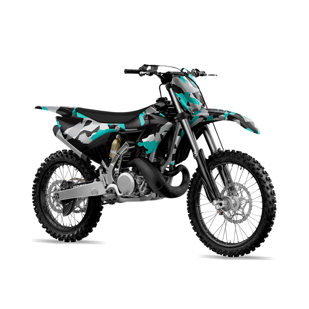 Erratic Tiffany Blue Tiger Dirt Bike Wraps