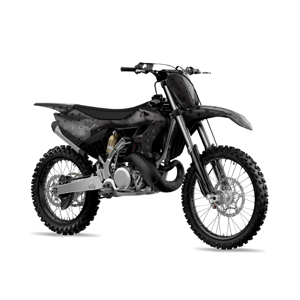 Halftone Splatter Elite Black Dirt Bike Wraps