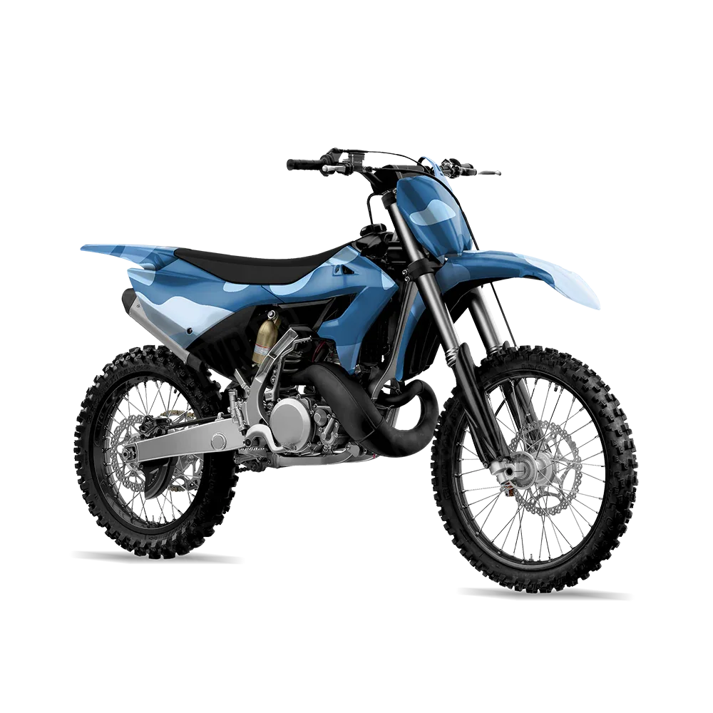 Classic Cool Blue Dirt Bike Wraps
