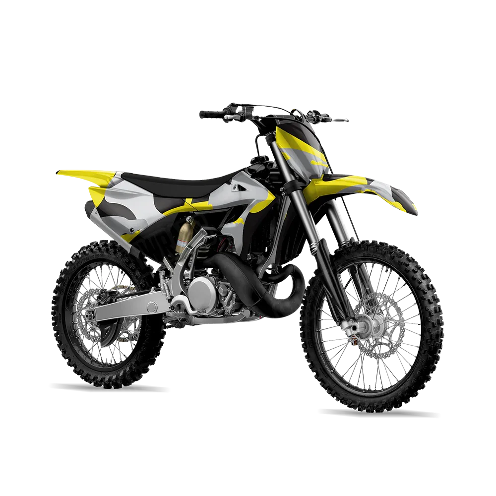 Ragged Yellow Tiger Dirt Bike Wraps